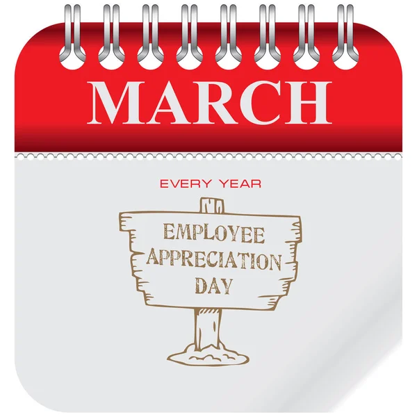 Calendar Employee Appreciation Day — Stock Vector