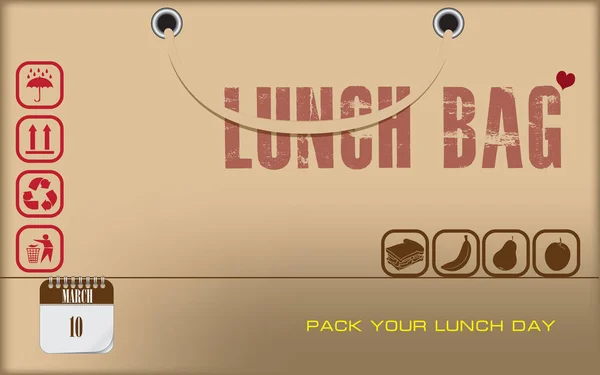 Pocztówka Pack Lunch dnia — Wektor stockowy