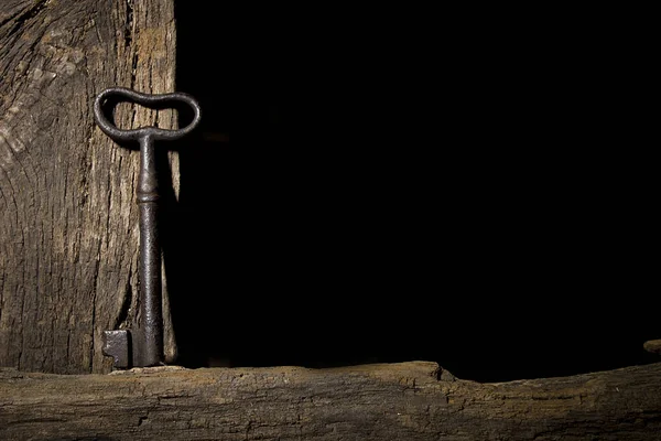 La llave vieja en el tronco — Foto de Stock