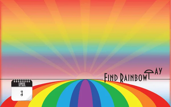 Postcard Find Rainbow Day — Stock Vector