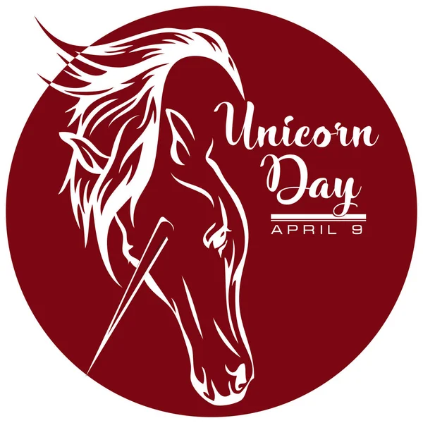 Etikett Unicorn dag — Stock vektor