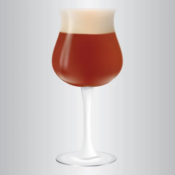 Sötét sör egy pohárban — Stock Vector
