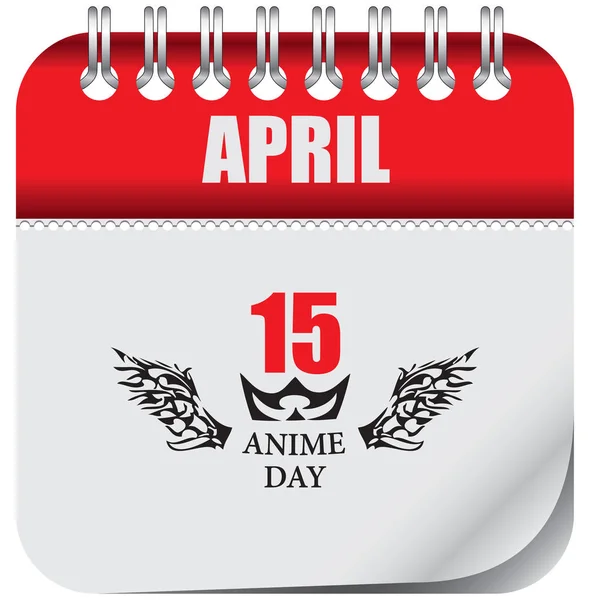 Página do calendário Anime Day — Vetor de Stock