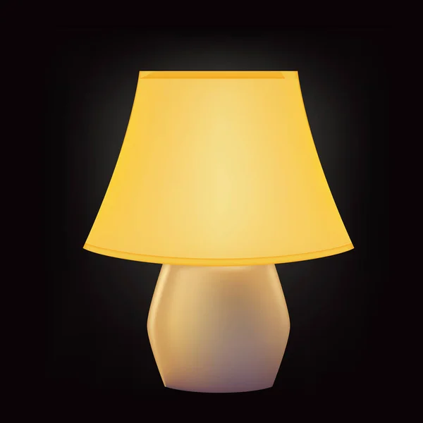 Asztali lámpa lámpaernyővel — Stock Vector