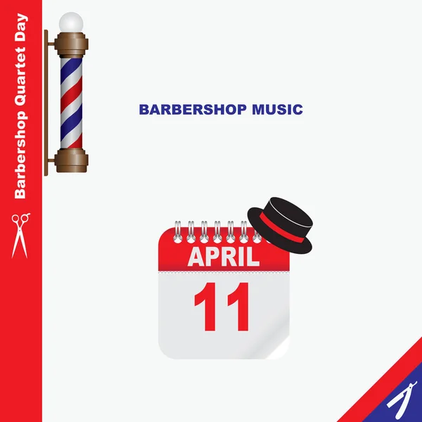 Barbershop muziek Barbershop Kwartet dag — Stockvector