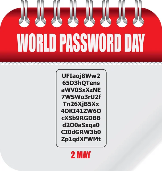 Calendar Password Day — Stock Vector