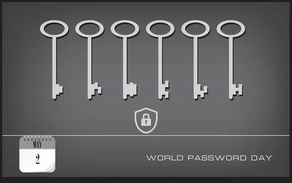 Cartolina Giornata Mondiale della Password — Vettoriale Stock