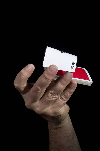 Main avec cartes à jouer — Photo