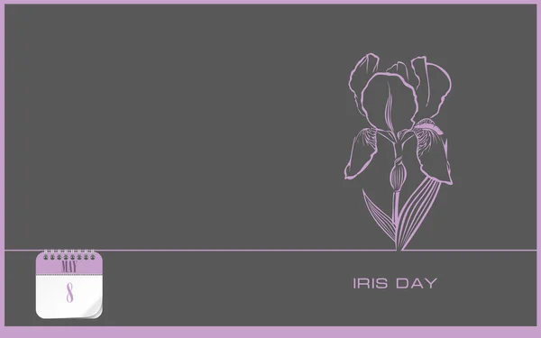 Kartpostal Iris Günü — Stok Vektör
