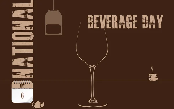 Carte postale Journée des boissons — Image vectorielle
