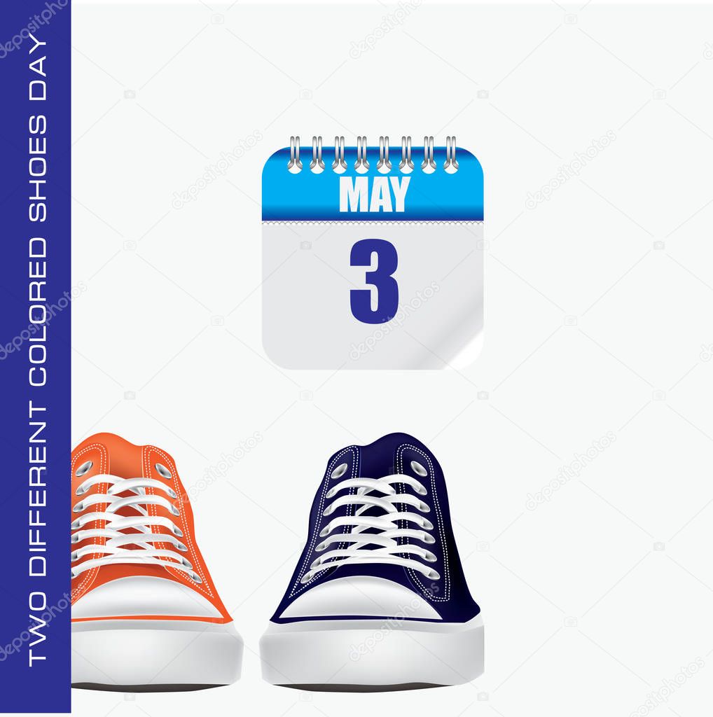 two different color shoes