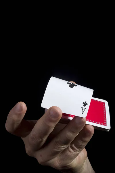 Mano con carte da gioco — Foto Stock