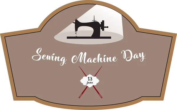 Snelkoppeling naai machine dag — Stockvector