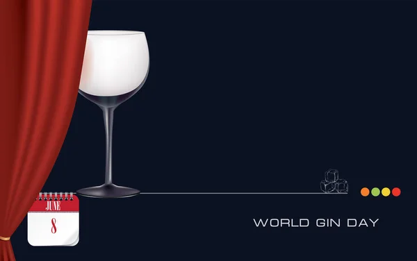 Pocztówka Światowy dzień gin — Wektor stockowy