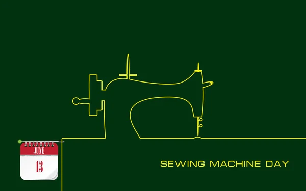 Carte postale Journée de la machine à coudre — Image vectorielle
