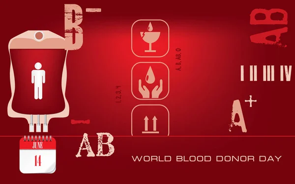 Καρτ ποστάλ ημέρα αιμοδοσίας — Διανυσματικό Αρχείο