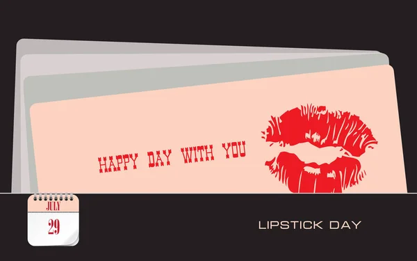 Postcard Lipstick Day — Archivo Imágenes Vectoriales