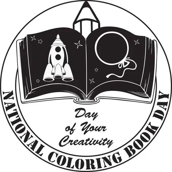 День книги раскраски — стоковый вектор