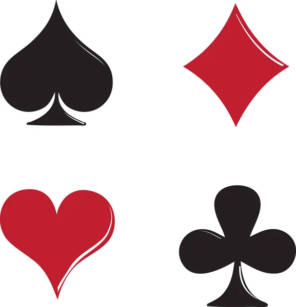Four suits of playing cards — Stock Vector