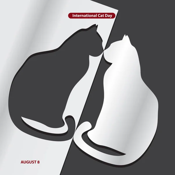 Plakat zum internationalen Katzentag — Stockvektor