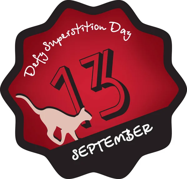 Label voor defy Superstition Day — Stockvector