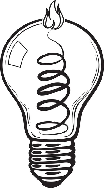 Light bulb with fire — Stock Vector