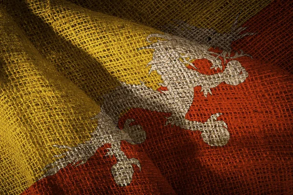 Flaga stanu Bhutanu — Zdjęcie stockowe