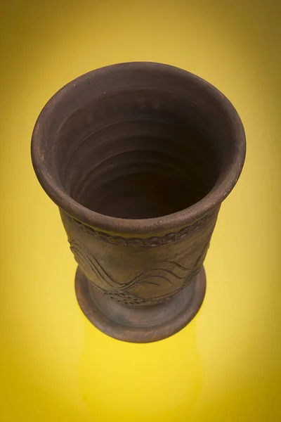 Empty clay glass — Stockfoto