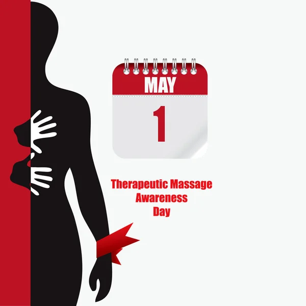 Banner För Datum Maj Terapeutisk Massage Awareness Day — Stock vektor