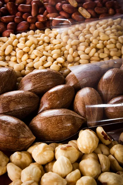 Campuran Kacang Untuk Makanan Sehat Dikemas Dengan Tas — Stok Foto
