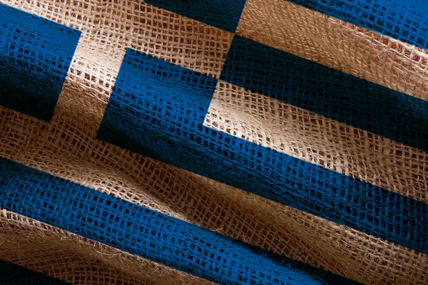 Fotografía Cerca Bandera Grecia —  Fotos de Stock