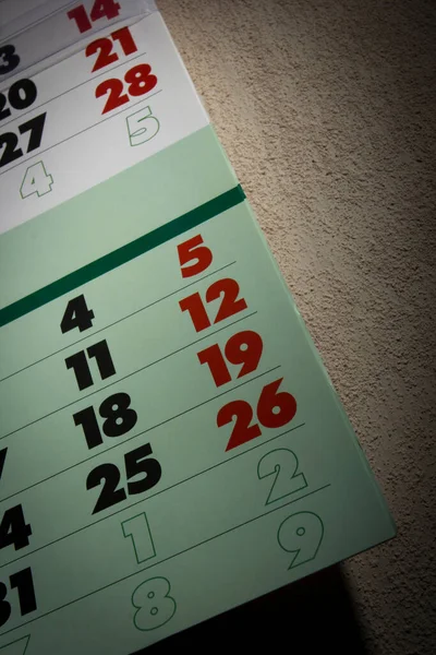 Página Está Marcada Con Calendario Fechas —  Fotos de Stock