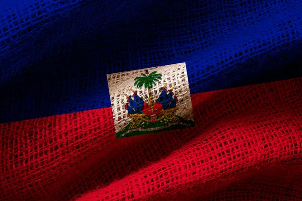 Photo Gros Plan Drapeau Haïti — Photo