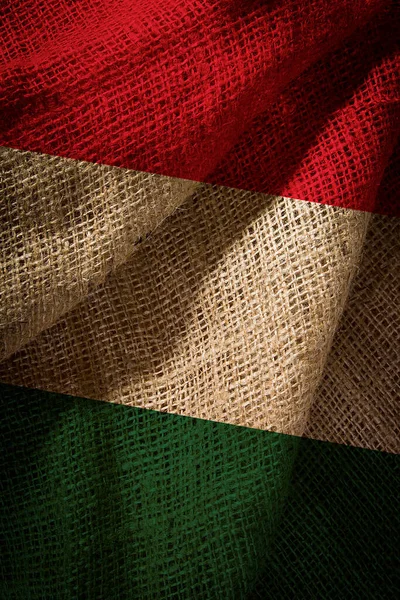 State Flag Hungary Coarse Fabric — Stock Photo, Image