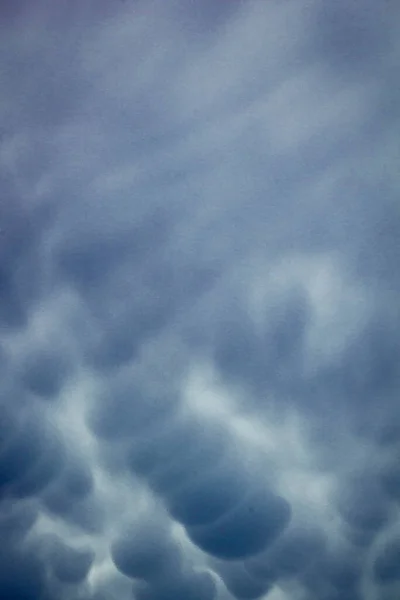 Menacing Mammatus Clouds Storm Stormy Sky Climate Change Unpredictable Terrifying — Stock Photo, Image