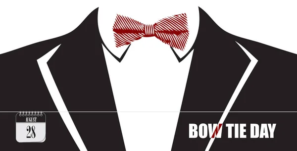 Carte Postale Pour Événement Jour Août Bow Tie Day — Image vectorielle