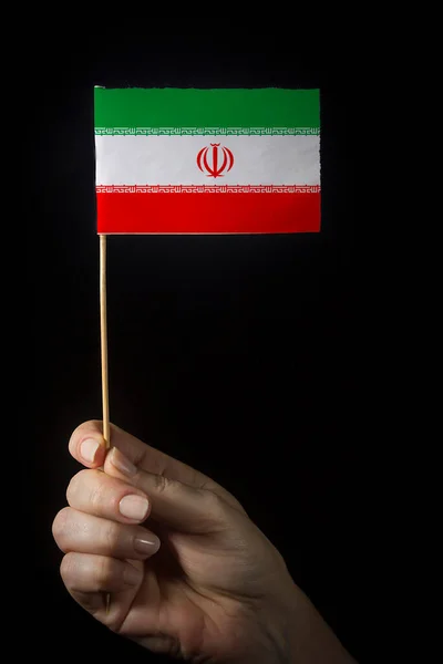 Hand Small Flag State Iran — Stock Photo, Image