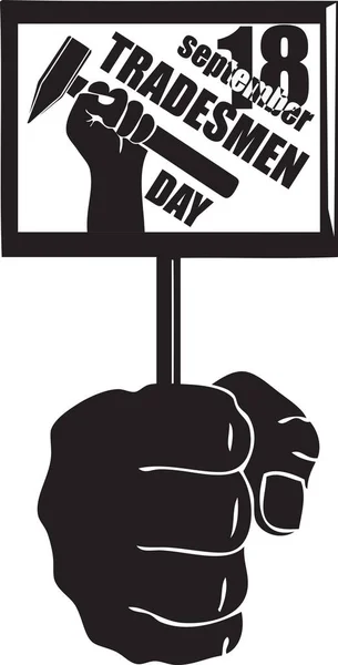 Mano Con Cierre Tradesmen Day Ilustración Vectorial — Archivo Imágenes Vectoriales