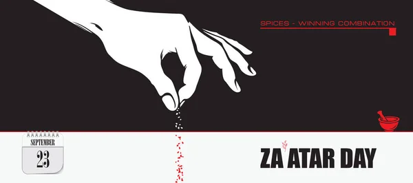 Cartão Postal Para Evento Dia Setembro Dia Zaatar — Vetor de Stock