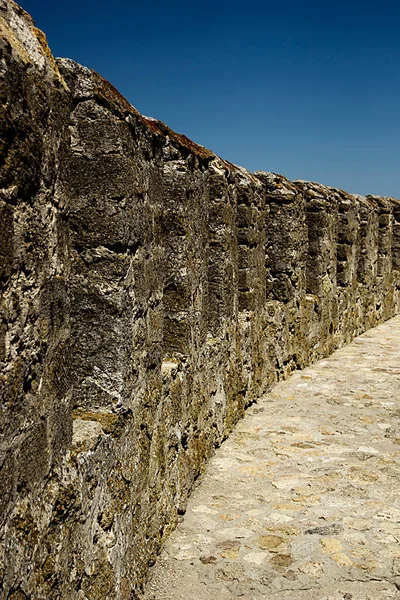 Ancien Mur Forteresse Dans Ancien Château Médiéval — Photo