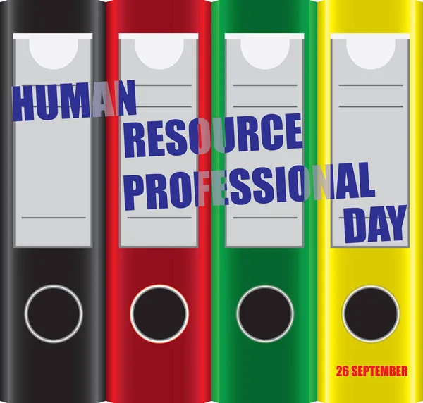 Teczki Dokumenty Biurowe Dzień Dnia Zasobów Ludzkich — Wektor stockowy
