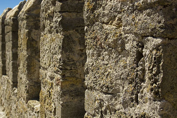 Parede Velha Fortaleza Castelo Medieval Antigo — Fotografia de Stock