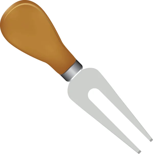 Сырный Нож Классического Набора Форме Вилки — стоковый вектор