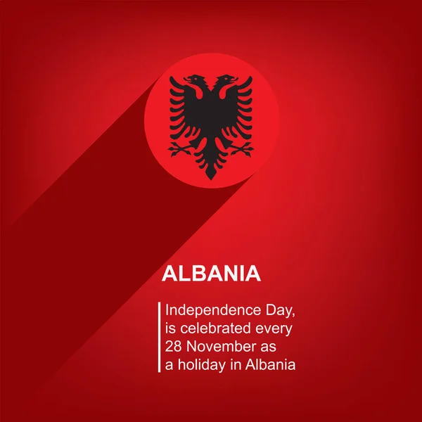 Plakat Zum Unabhängigkeitstag Wird Albanien November Als Nationalfeiertag Gefeiert — Stockvektor