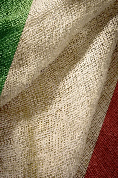Bandiera Stato Del Tessuto Grossolano Italia — Foto Stock