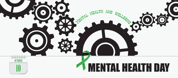 Pocztówka Wydarzenie Październikowy Dzień Dzień Zdrowia Psychicznego — Wektor stockowy