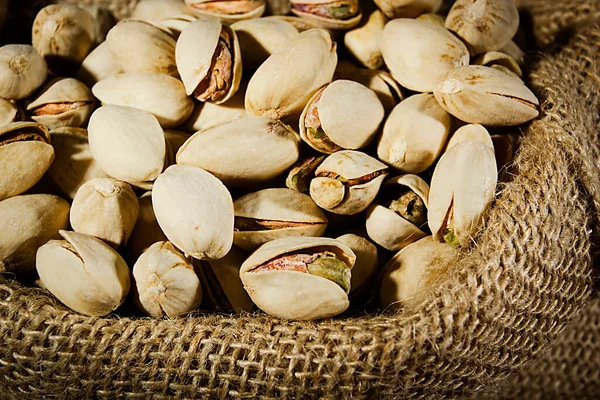 Pistachenoten Niet Geschild Een Zak Close — Stockfoto