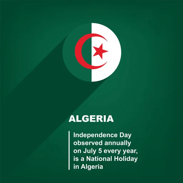 Nationale Feestdag Algerije Onafhankelijkheidsdag Affiche Voor Evenement — Stockvector