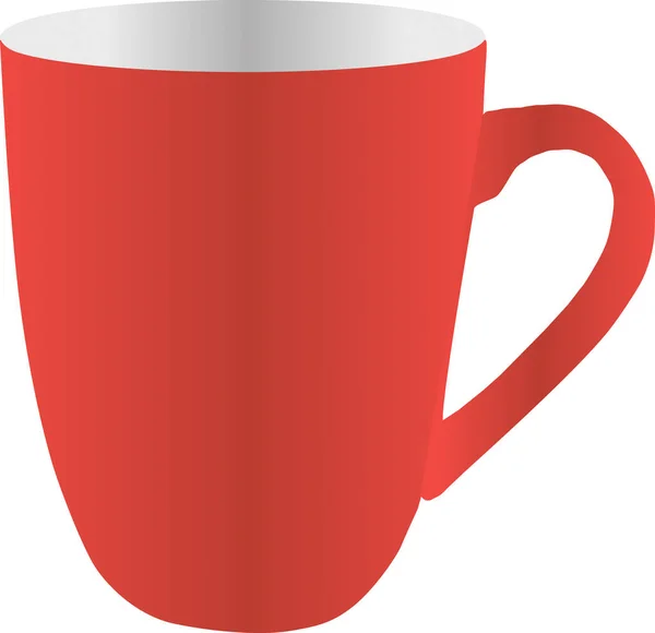 白い背景に大きなお茶の赤いカップ — ストックベクタ