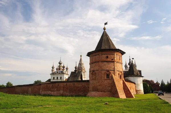 Walls Towers Archangel Michael Monastery Yuriev Polsky Vladimir Region Russia — Stock Photo, Image